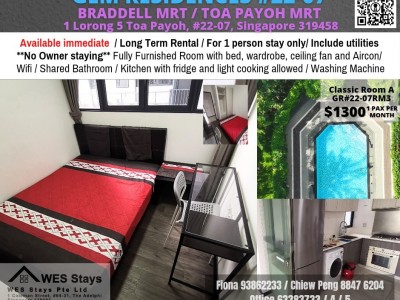 Amenities: wifi, bed, washing machine, ceiling fan and aircon, closet, shared toilet, light cooking allowed, fridge, non smoking, visitors allowed, no owner staying, no pet, no agent fee. - 1 Lorong 5 Toa Payoh, Singapore 319458