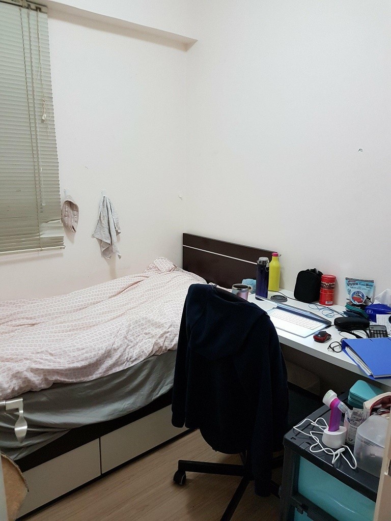 Bedroom with single bed, study desk and drawers in fully furnished flat - 西區 - 住宅 (整間出租) - Homates 香港