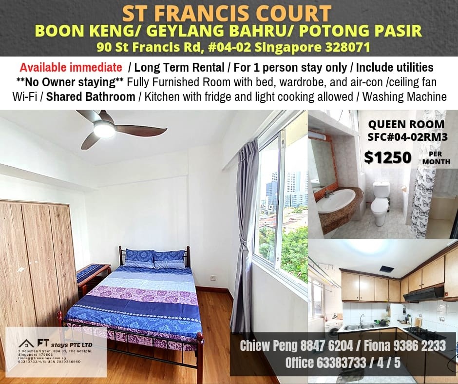 Near Boon Keng MRT / Geylang Bahru MRT / Potong Pasir MRT / Immediate Available  - Geylang - Bedroom - Homates Singapore