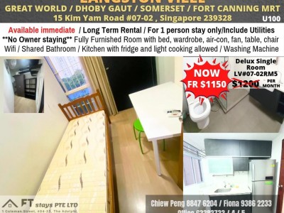 Amenities: wifi, bed, washing machine, ceiling fan and aircon, closet, shared toilet, light cooking allowed, fridge, non smoking, visitors allowed, no owner staying, no pet, no agent fee. - 15 Kim Yam Road, Singapore 239328