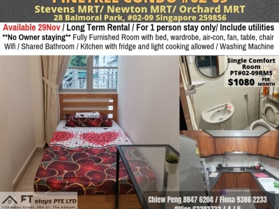 Newton MRT/Near Orchard MRT/Stevens MRT - Common Room 1 Pax, Pinetree Condo, Available 29 Nov, Property, Rentals, Room Rentals on Carousell - 28 Balmoral Park