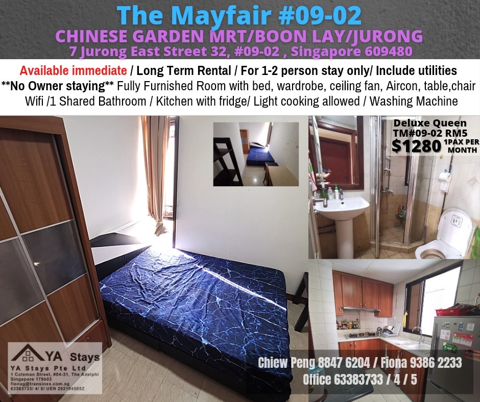 Chinese garden mrt /Jurong east / Lakeside / Clementi - Common room, The Mayfair *Avail Immediately - Jurong East - Bedroom - Homates Singapore